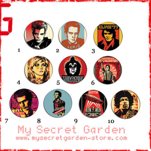 Obey - Rock And Roll Stars Pop Art  Pinback Button Badge Set 1a or 1b( or Hair Ties / 4.4 cm Badge / Magnet / Keychain Set )